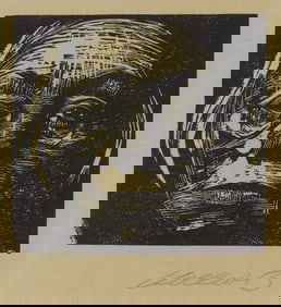 KATHE KOLLWITZ 'SELF-PORTRAIT' WOODCUT