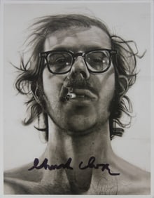 CHUCK CLOSE 'SELF-PORTRAIT' SIGNED PHOTO-LITHO