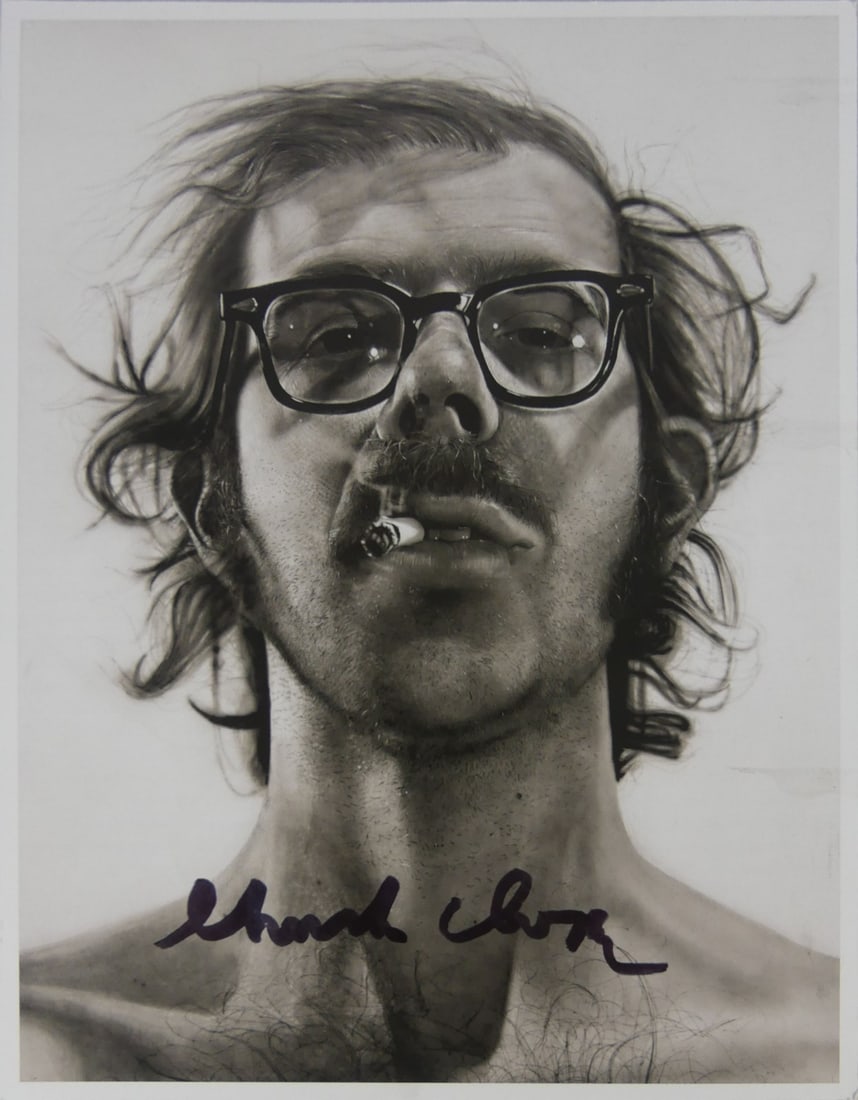 CHUCK CLOSE 'SELF-PORTRAIT' SIGNED PHOTO-LITHO (1 of 4)