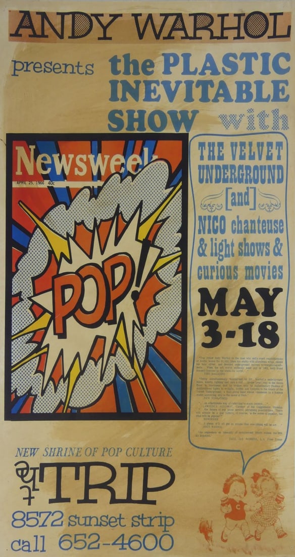 ANDY WARHOL 'PLASTIC INEVITABLE SHOW' POSTER (1 of 3)