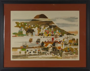 DONG KINGMAN HONG KONG HARBOR' LITHOGRAPH