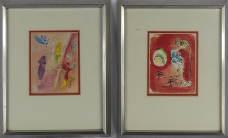 2pc MARC CHAGALL OFFSET LITHOGRAPHS