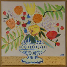 MATISSE STYLE 'FLOWERS' EMBELLISHED GICLEE