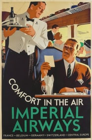 IMPERIAL AIRWAYS COMFORT IN THE AIR TRAVEL POSTER