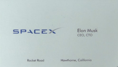 ELON MUSK SPACEX BUSINESS CARD