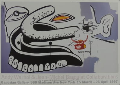 JEAN MICHEL BASQUIAT 'FUCK YOU DENTURES' POSTER