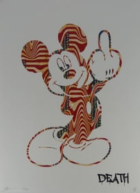 DEATH NYC 'AMERICAN FLAG MICKEY MOUSE' LITHOGRAPH
