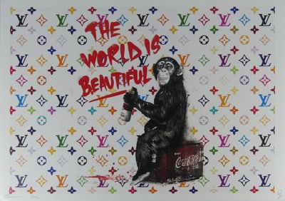 DEATH NYC 'THE WORLD IS BEAUTIFUL' LITHOGRAPH