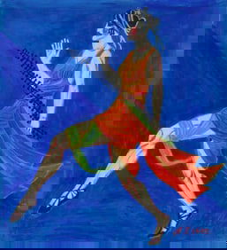 ALEXANDER EXTER STYLE 'COSTUME DESIGN' PAINTING