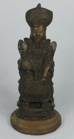 CHINESE EMPEROR BRASS SCULPTURE