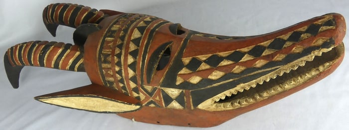 AFRICAN CARVED & PAINTED BOBO TRIBAL MASK