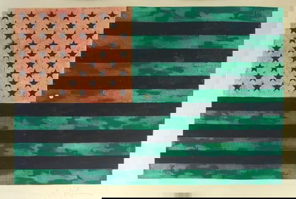 JASPER JOHNS 'FLAG (MORATORIUM)'