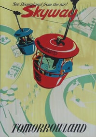 DISNEYLAND SKYWAY TOMORROWLAND ATTRACTION POSTER