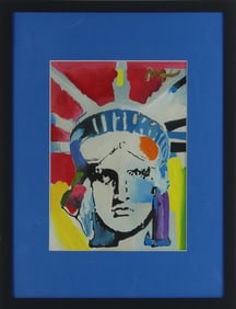 PETER MAX 'LIBERTY LADY' MIXED MEDIA ON PAPER