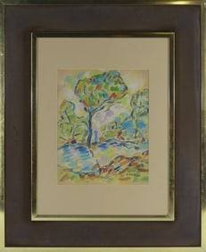 LOUIS VALTAT LANDSCAPE WATERCOLOR ON PAPER