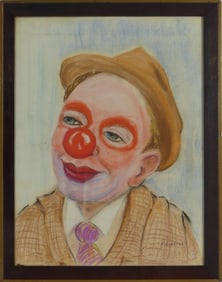 FRANK SINATRA 'CLOWN' PASTEL ON PAPER