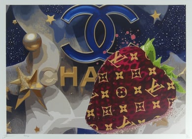 DEATH NYC 'CHANEL LV STRAWBERRY' LITHOGRAPH