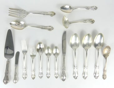 92pc INTERNATIONAL 'JOAN OF ARC' STERLING FLATWARE
