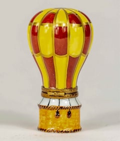 LIMOGES 'HOT AIR BALLOON' PORCELAIN TRINKET BOX