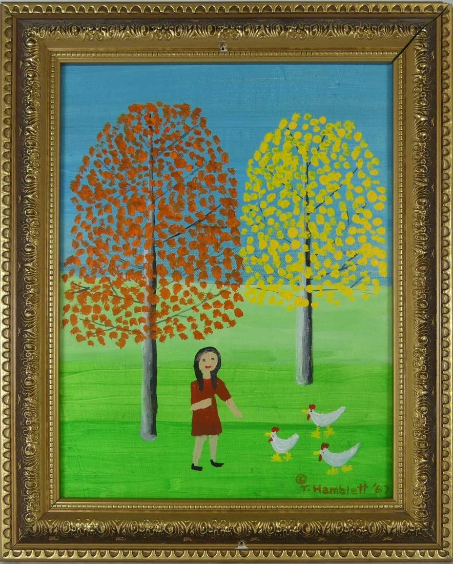 THEORA HAMBLETT OIL PAINTING ON BOARD (1 of 7)