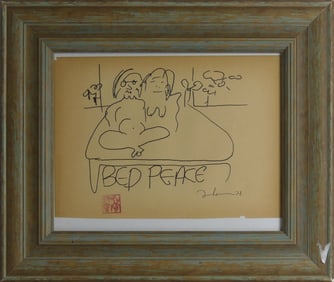 JOHN LENNON / YOKO ONO 'BED PEACE' INK ON PAPER