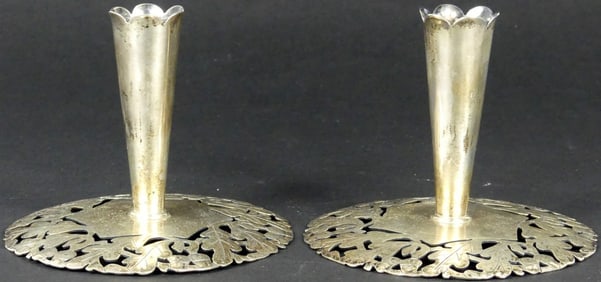 PR STAVRE GREGOR PANIS STERLING CANDLE HOLDERS