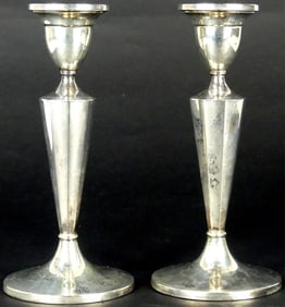 PR FISHER STERLING SILVER CANDLESTICK HOLDERS