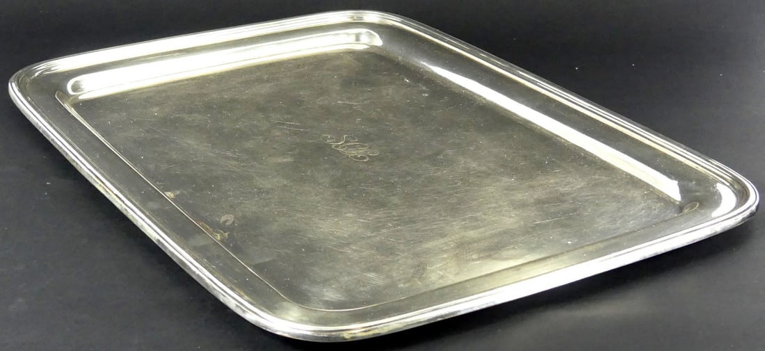 TIFFANY & CO MAKERS SILVER PLATED SERVING TRAY (1 of 6)