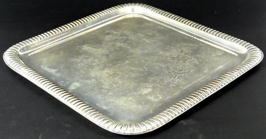 TIFFANY & CO MAKERS SILVER SOLDERED SQUARE TRAY