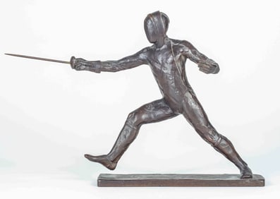 STERRETT GIDDINGS KELSEY 'FENCER' BRONZE SCULPTURE