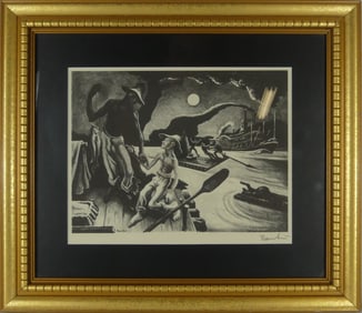 THOMAS HART BENTON 'HUCK FINN' LITHOGRAPH