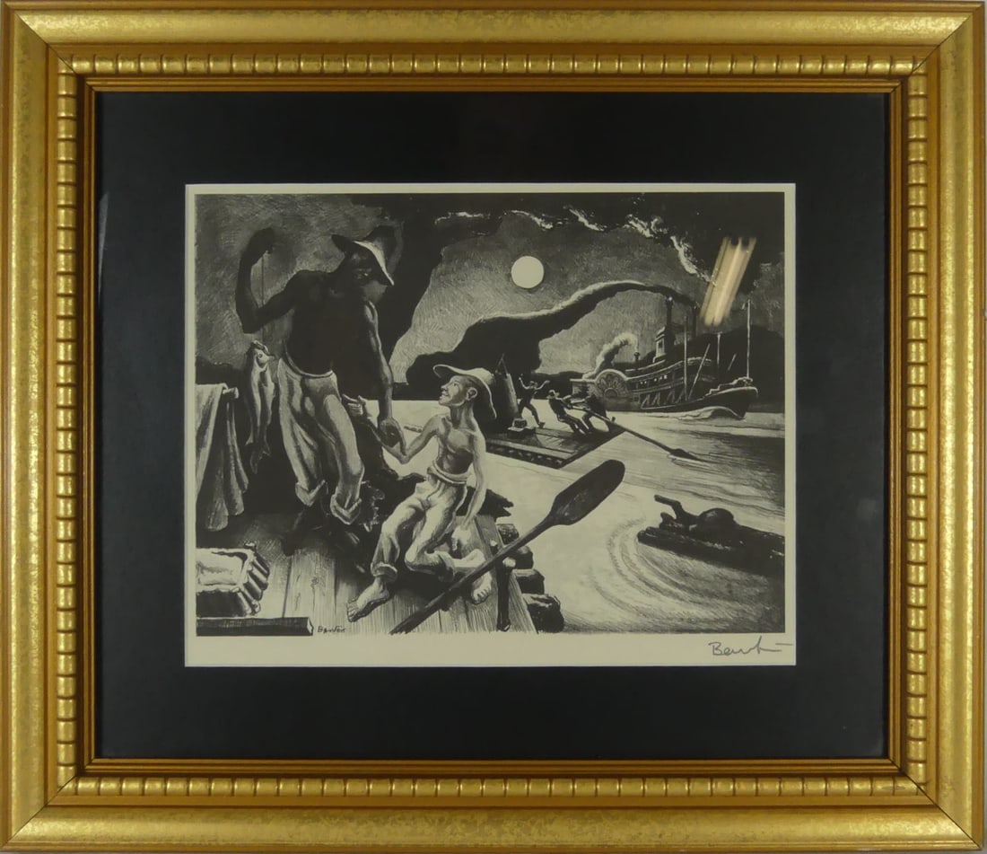 THOMAS HART BENTON 'HUCK FINN' LITHOGRAPH (1 of 5)