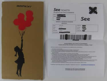BANKSY 'BALLOON GIRL' STENCIL ON CARDBOARD