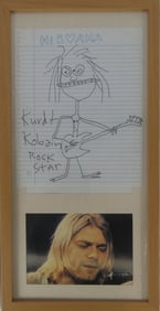 KURT COBAIN NIRVANA INK DRAWING ON PAPER