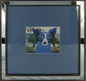 GEORGE RODRIGUE BLUE DOG SIGNED OFFSET LITHOGRAPH