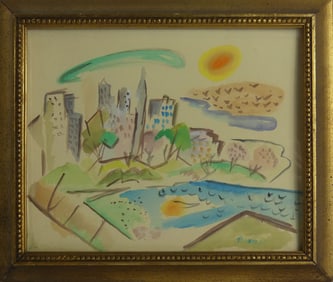 JOHN MARIN 'CITYSCAPE' WATERCOLOR ON PAPER