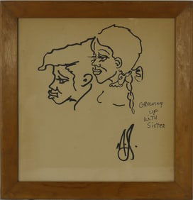 MICHAEL JACKSON 'GROWING UP WITH SISTER' DRAWING