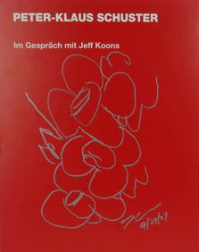 JEFF KOONS MARKER DRAWING ON BOOK PAGE
