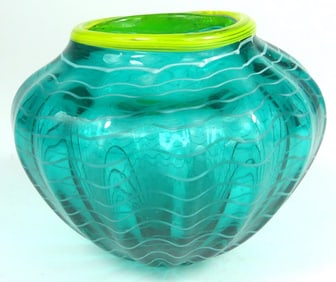 CHIHULY STYLE ART GLASS BOWL