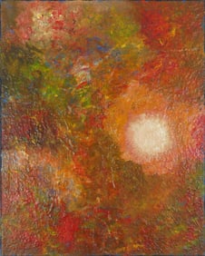 ABSTRACT MOONSCAPE OIL PAINTING ON CANVAS