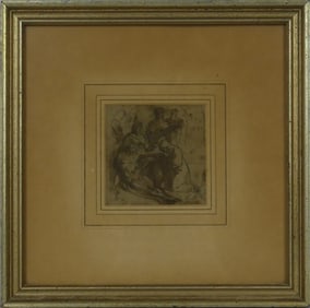 LAMENTATION OF CHRIST BROWN INK DRAWING ON PAPER