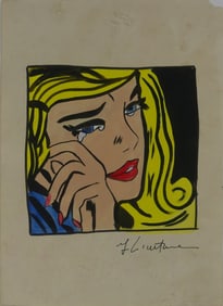 ROY LICHTENSTEIN 'CRYING GIRL' ACRYLIC ON PAPER