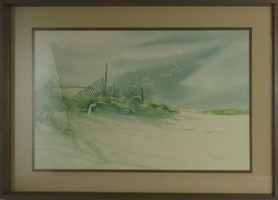 CAROLYN BULLIS BLISH 'BEACH SCENE' LITHOGRAPH