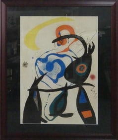JOAN MIRO 'ODE TO JOAN MIRO, PLATE 8' SIGNED PRINT