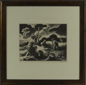 THOMAS HART BENTON 'ISLAND HAY' SIGNED LITHOGRAPH