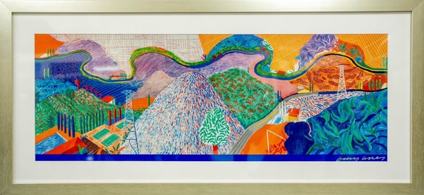 DAVID HOCKNEY 'MULHOLLAND DRIVE' SIGNED LITHO