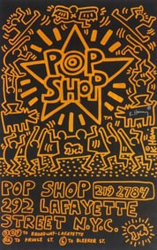 KEITH HARING 'POP SHOP' POSTER SIGNED