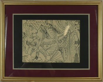 PABLO PICASSO (AFTER) INK DRAWING ON PAPER
