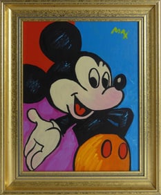 PETER MAX 'MICKEY MOUSE' ACRYLIC ON BOARD