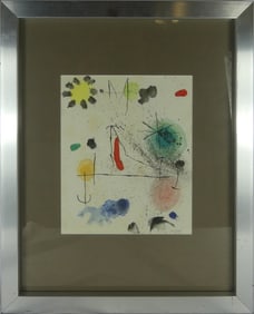 JOAN MIRO (AFTER) WATERCOLOR & INK ON PAPER